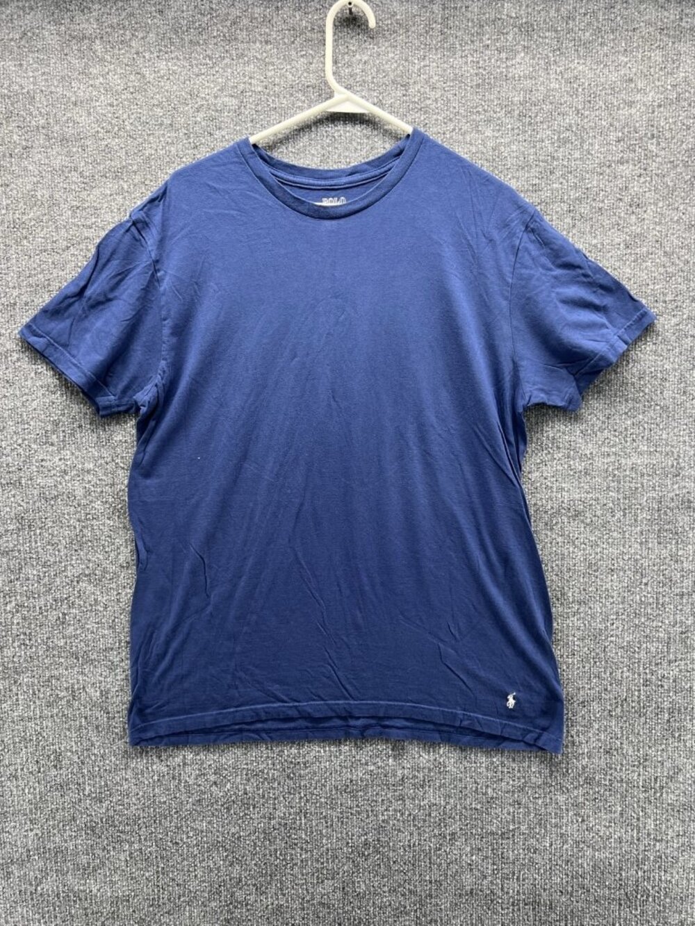 Polo Ralph Lauren Shirt Mens Large Blue Crewneck Tee Cotton Tagless Logo Basic